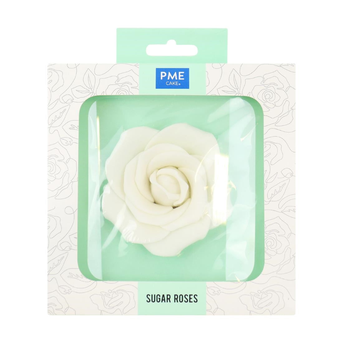 PME White Sugar Rose 90mm - HU357 PME