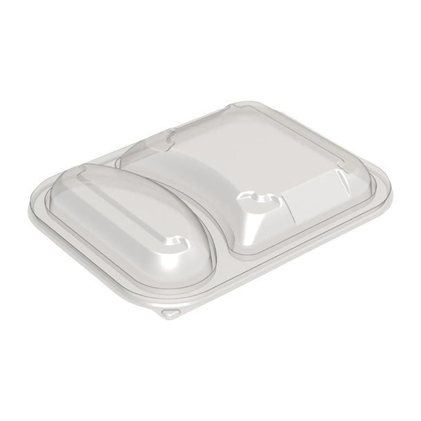 Faerch Hot Deli Deluxe 2 Compartment Takeaway Container Lids (Pack of 365) - HU385 Takeaway Food Containers Faerch