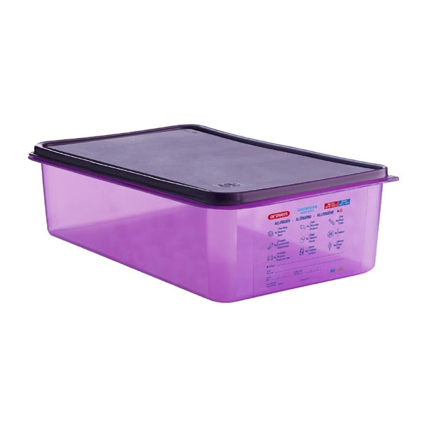 Araven Allergen Polypropylene 1/1 Gastronorm Food Container Purple 20Ltr - HW099 Araven