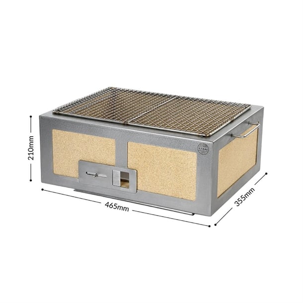 Kasai Medium Wide Konro Hibachi Grill with Stainless Steel Frame For 4 - 8 People - HW414 Konro Hibachi Grills Kasai