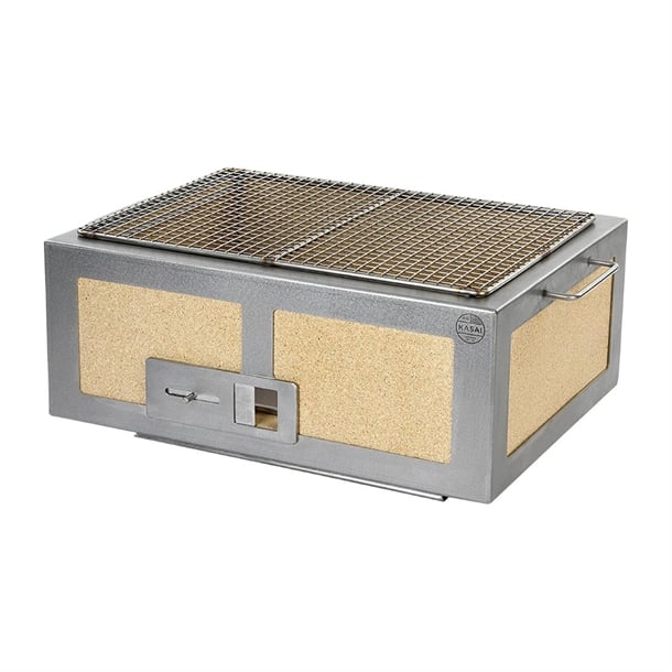 Kasai Medium Wide Konro Hibachi Grill with Stainless Steel Frame For 4 - 8 People - HW414 Konro Hibachi Grills Kasai