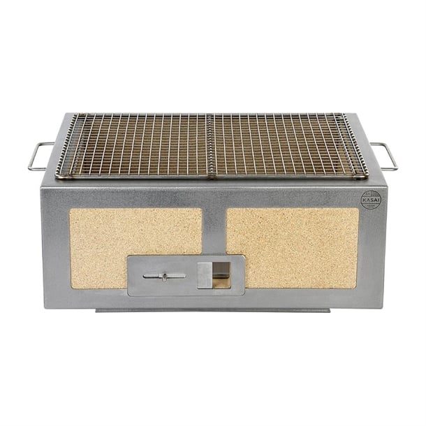 Kasai Medium Wide Konro Hibachi Grill with Stainless Steel Frame For 4 - 8 People - HW414 Konro Hibachi Grills Kasai