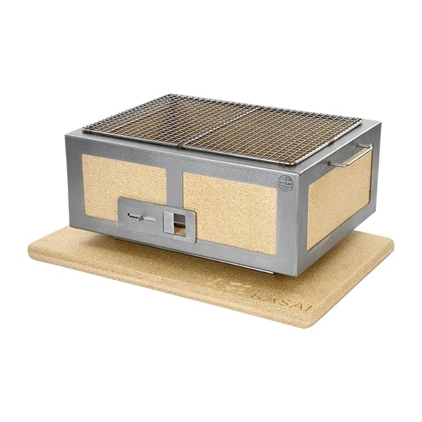 Kasai Medium Wide Konro Hibachi Grill with Stainless Steel Frame For 4 - 8 People - HW414 Konro Hibachi Grills Kasai