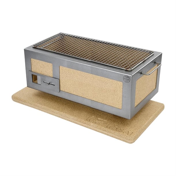 Kasai Medium Long Konro Hibachi Grill with Stainless Steel Frame For 4 - 8 People - HW415 Konro Hibachi Grills Kasai