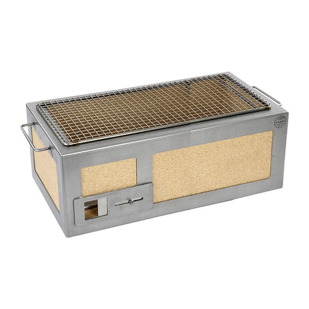 Kasai Medium Long Konro Hibachi Grill with Stainless Steel Frame For 4 - 8 People - HW415 Konro Hibachi Grills Kasai
