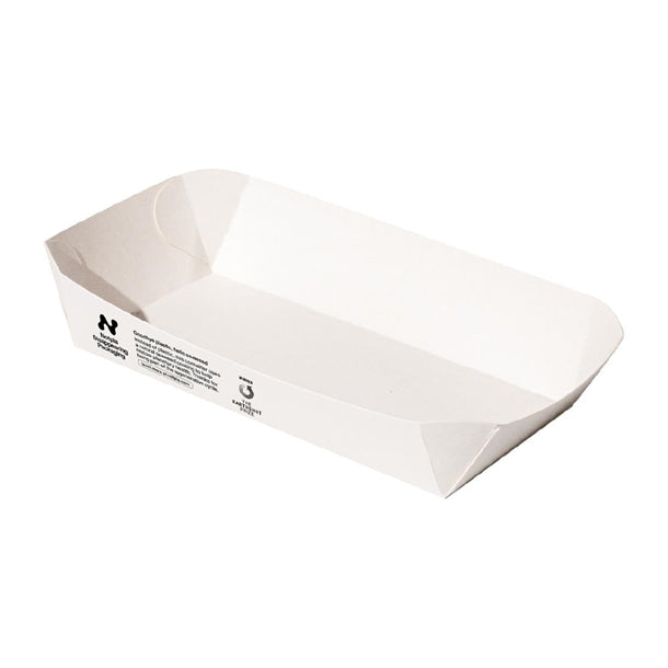 Notpla Rectangular Trays - White (Pack of 400) - HW507 Takeaway Food Containers Notpla