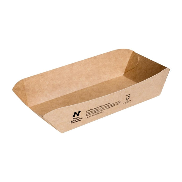 Notpla Rectangular Trays - Kraft (Pack of 400) - HW514 Takeaway Food Containers Notpla