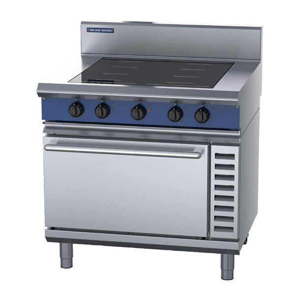 Blue Seal 900mm Induction Oven Range 4 x Full Area 5kW UKIN54F - HW606 4 & 6 Burner Ovens Ranges Blue Seal
