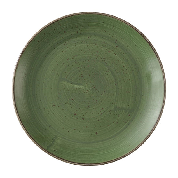 Churchill Stonecast Sorrel Green Coupe Plates 260mm (Pack of 12) - HX002 Plates Churchill Super Vitrified
