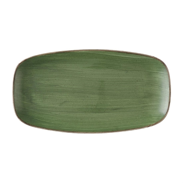 Churchill Stonecast Sorrel Green Chefs Oblong Plates 279 x 152mm (Pack of 12) - HX011 Plates Churchill Super Vitrified