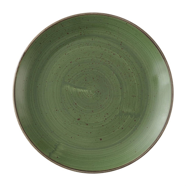Churchill Stonecast Sage Green Coupe Plates 254mm (Pack of 12) - HX034 Plates Churchill Super Vitrified