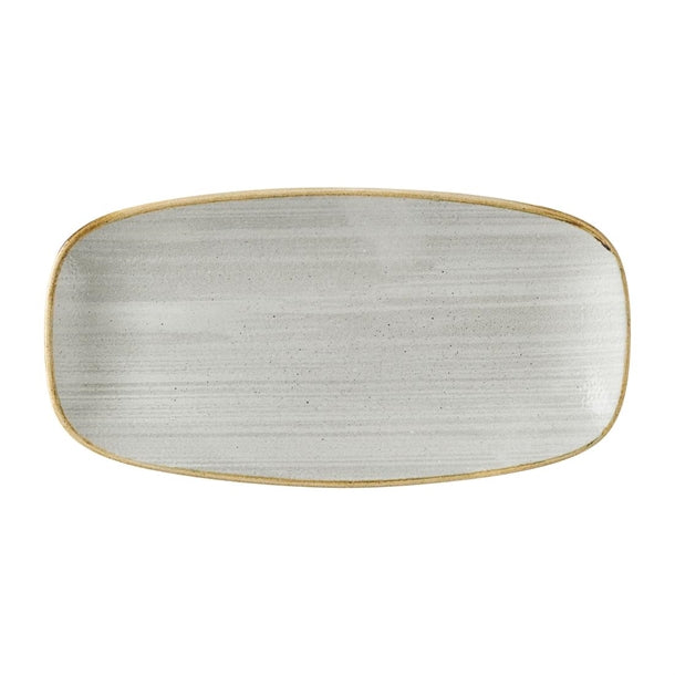 Churchill Stonecast Raw Grey Chefs Oblong Plates 280 x 152mm (Pack of 12) - HX048 Plates Churchill Super Vitrified