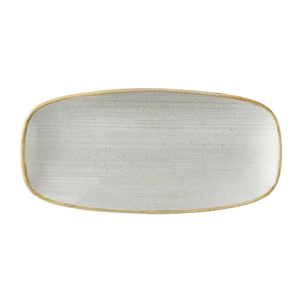 Churchill Stonecast Raw Grey Chefs Oblong Plates 270 x 127mm (Pack of 12) - HX049 Plates Churchill Super Vitrified