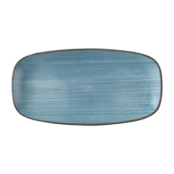 Churchill Stonecast Raw Teal Chefs Oblong Plates 280 x 152mm (Pack of 12) - HX054 Plates Churchill Super Vitrified