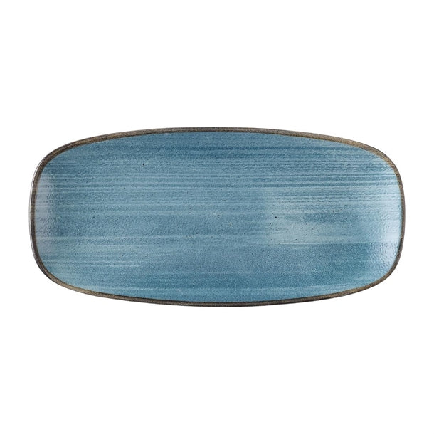Churchill Stonecast Raw Teal Chefs Oblong Plates 270 x 127mm (Pack of 12) - HX055 Plates Churchill Super Vitrified