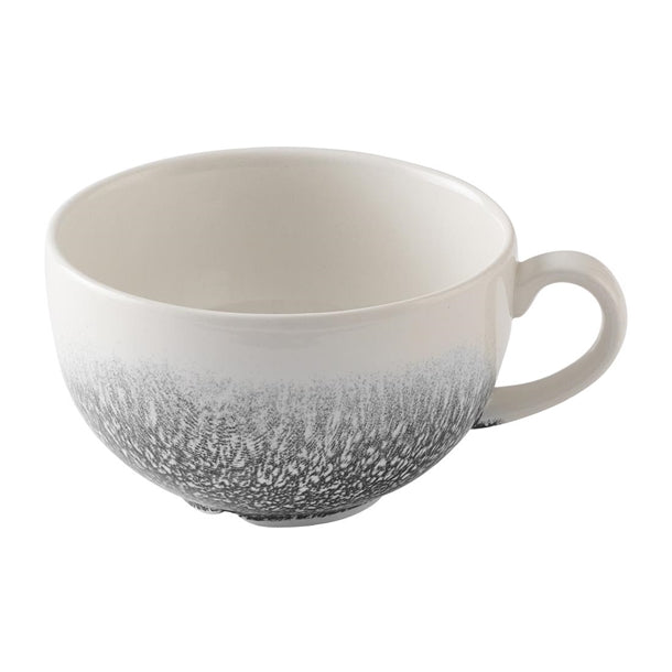 Churchill Studio Prints Raku Quartz Black Cappuccino Cups 355ml (Pack of 12) - HX116 Cups and Mugs Churchill Super Vitrified