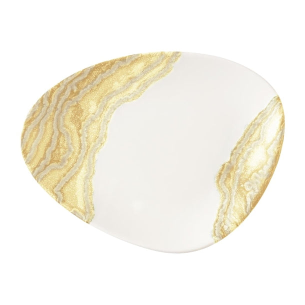 Churchill Tide Gold Triangle Chefs Plates 255 x 203mm (Pack of 12) - HX170 Plates Churchill Super Vitrified