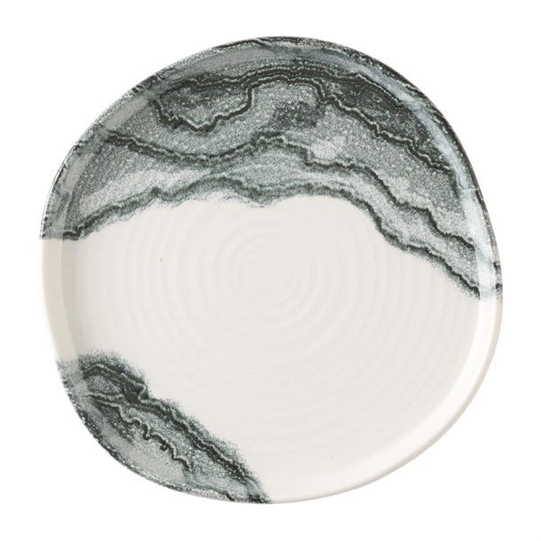 Churchill Tide Black Organic Walled Plates 203mm (Pack of 6) - HX185 Plates Churchill Super Vitrified
