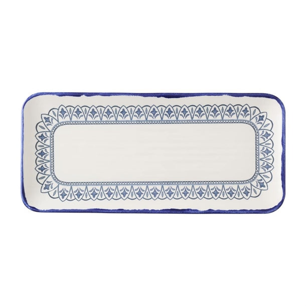 Dudson Harvest Moresque Rectangle Platters Blue 330x152mm (Pack of 6) - HX230 Dudson Crockery Dudson