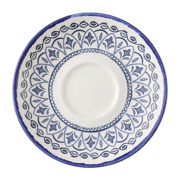 Dudson Harvest Moresque Cappuccino Saucers Blue 159mm (Pack of 12) - HX231 Dudson Crockery Dudson