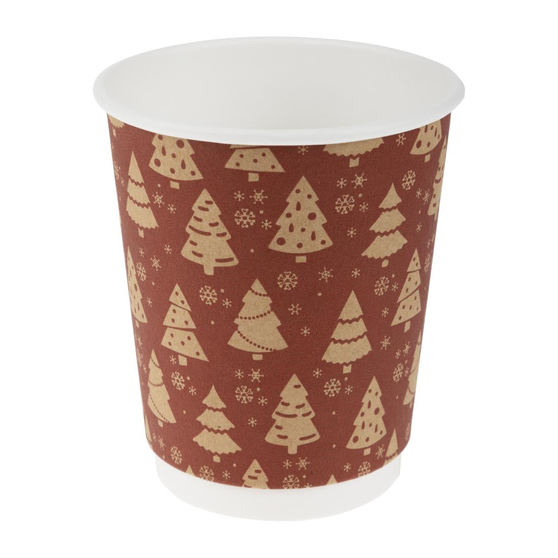 Fiesta Recyclable Christmas Double Wall Hot Cups 8oz (Pack of 500) - HX280 Disposable Cups Fiesta Recyclable