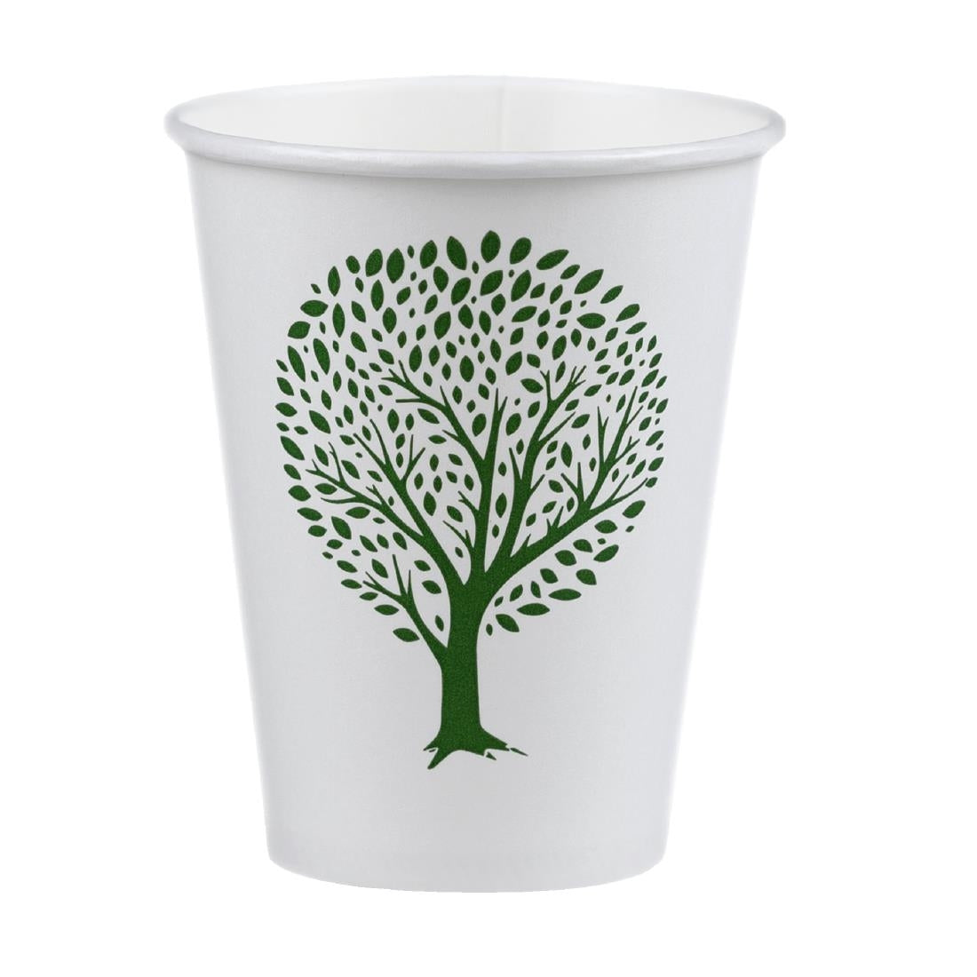 Vegware Green Tree White Hot Cups 8oz 79-Series (Pack of 1000) - HX489 Disposable Cups Vegware