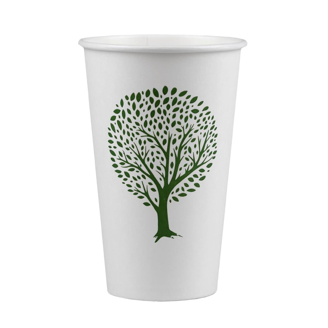 Vegware Green Tree White Hot Cups 16oz 89-Series (Pack of 1000) - HX491 Disposable Cups Vegware