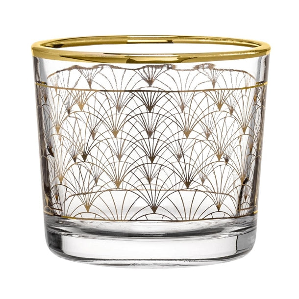 Utopia Alanya Glass Candle Holders Gold (Pack of 48) - HX647 Pasabahce