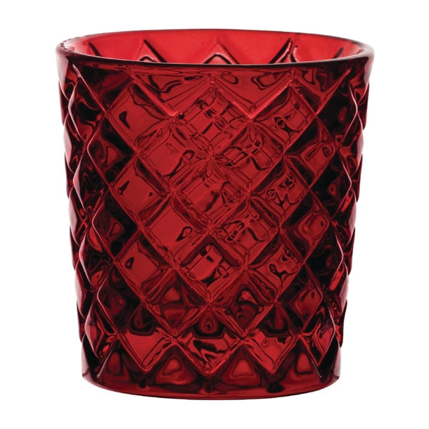 Utopia Criss Cross Red Nightlight Holders (Pack of 12) - HX655 Utopia