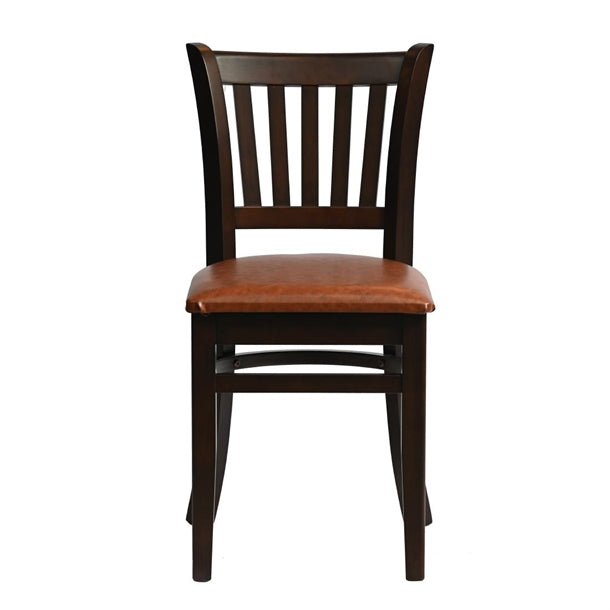 Manhattan Dining Chair in Dark Walnut with Bison Tan Seat (Pack of 2) - HX801 Wooden Dining Chairs Everyday