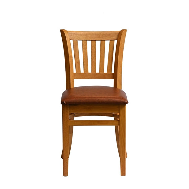 Manhattan Dining Chair in Soft Oak with Bison Tan Seat (Pack of 2) - HX808 Wooden Dining Chairs Everyday