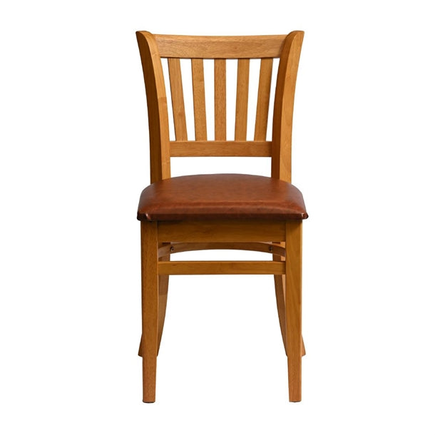 Manhattan Dining Chair in Soft Oak with Bison Bordeaux Seat (Pack of 2) - HX809 Wooden Dining Chairs Everyday