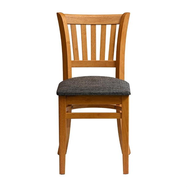 Manhattan Dining Chair in Soft Oak with Shetland Smoke Seat (Pack of 2) - HX811 Wooden Dining Chairs Everyday