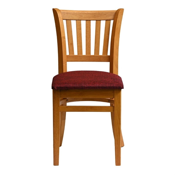 Manhattan Dining Chair in Soft Oak with Shetland Scarlett Seat (Pack of 2) - HX813 Wooden Dining Chairs Everyday