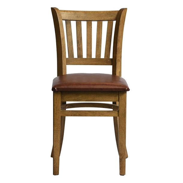 Manhattan Dining Chair in Weathered Oak with Bison Espresso Seat (Pack of 2) - HX814 Wooden Dining Chairs Everyday