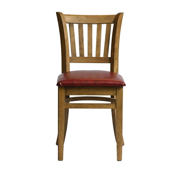 Manhattan Dining Chair in Weathered Oak with Bison Bordeaux Seat (Pack of 2) - HX816 Wooden Dining Chairs Everyday