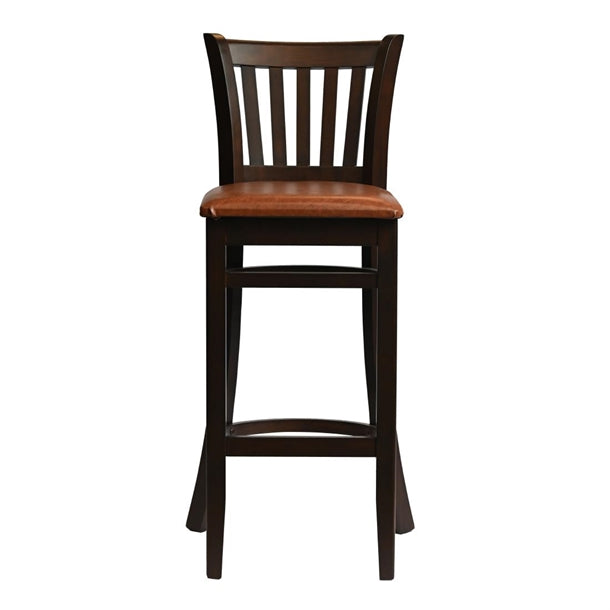 Manhattan Bar Chair in Dark Walnut with Bison Tan Seat - HX850 All Stools Everyday
