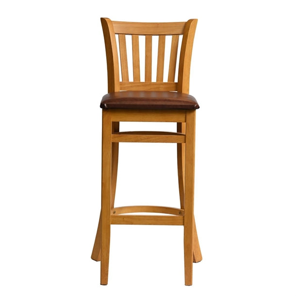 Manhattan Bar Chair in Soft Oak with Bison Espresso Seat - HX856 All Stools Everyday