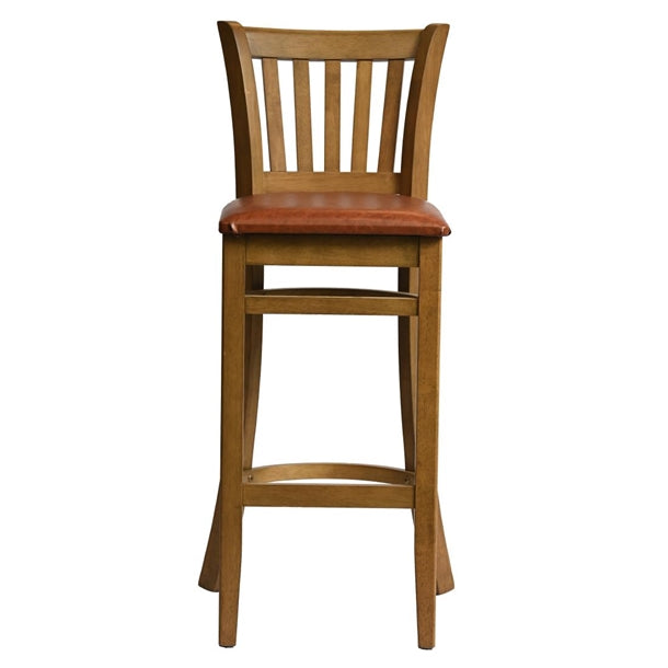 Manhattan Bar Chair in Weathered Oak with Bison Tan Seat - HX864 All Stools Everyday