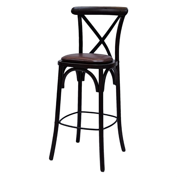Bristol Bar Chair in Dark Walnut with Bison Espresso Seat - HX872 All Stools Everyday
