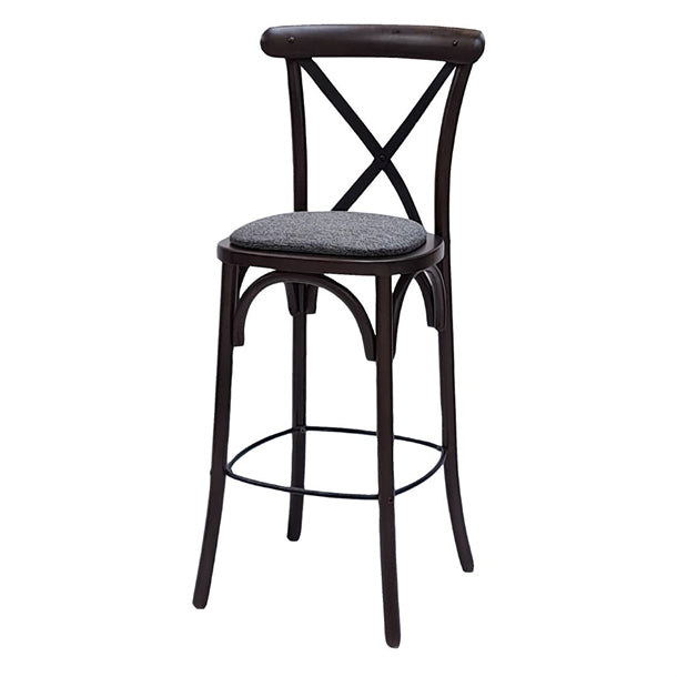 Bristol Bar Chair in Dark Walnut with Shetland Smoke Seat - HX876 All Stools Everyday