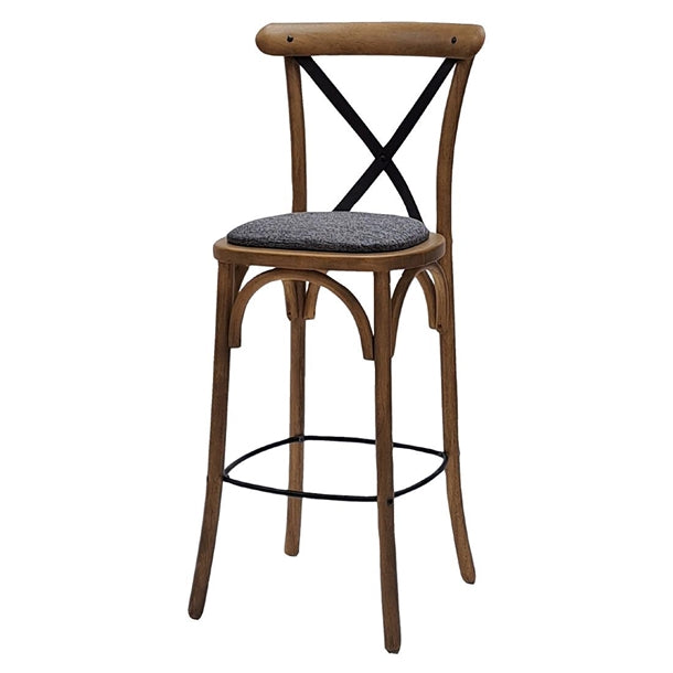 Bristol Bar Chair in Weathered Oak with Shetland Smoke Seat - HX883 All Stools Everyday