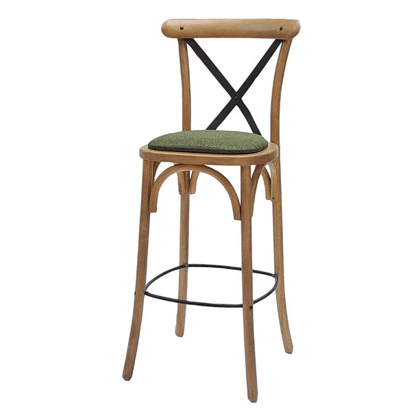 Bristol Bar Chair in Weathered Oak with Shetland Forest Seat - HX884 All Stools Everyday