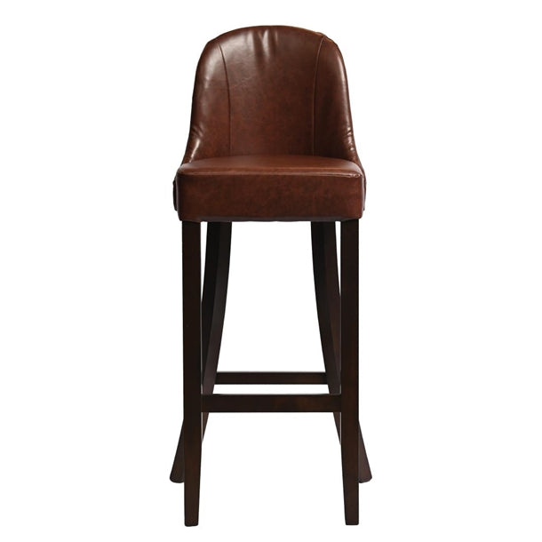 Kilsby Bar Chair in Dark Walnut with Bison Espresso Seat - HX894 All Stools Everyday
