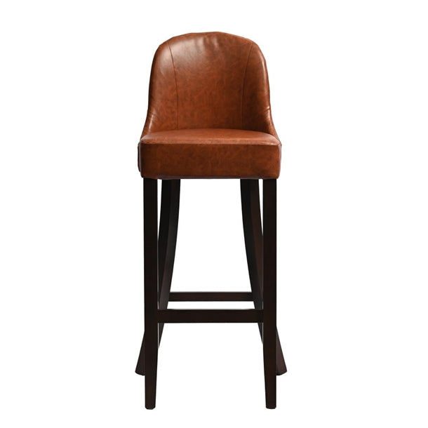 Kilsby Bar Chair in Dark Walnut with Bison Tan Seat - HX895 All Stools Everyday