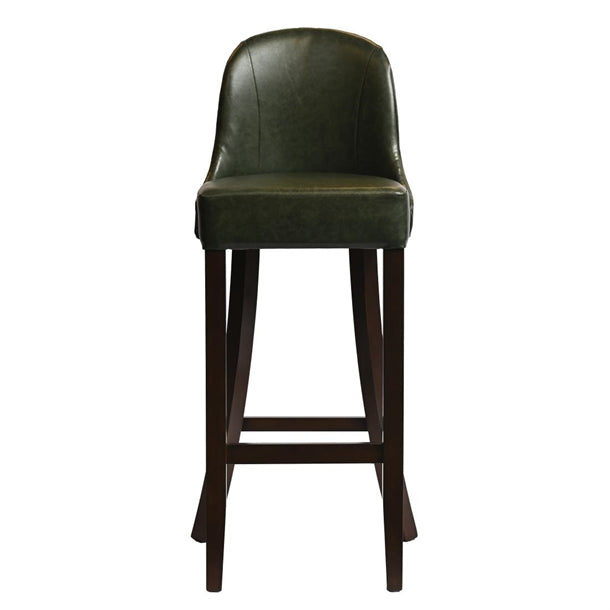 Kilsby Bar Chair in Dark Walnut with Bison Cedar Seat - HX897 All Stools Everyday