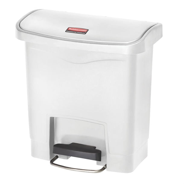 Rubbermaid Slim Jim Front Step Pedal Bin White 15Ltr - HY010 Slim Jim