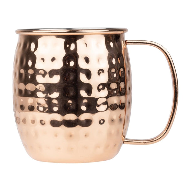 Olympia Barware Hammered Stainless Steel Copper Coated Mugs 440ml - HY114 Cocktail Glasses Olympia