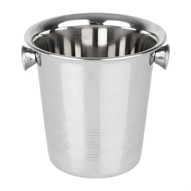Olympia Ice Bucket with Handles and Etch Detail Stainless Steel 1050ml - HY121 Olympia