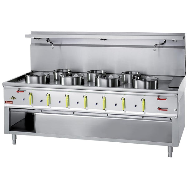 Diamond 7 Burner Wok Stove with Water Curtain - HY193 Wok Cookers & Burners Diamond